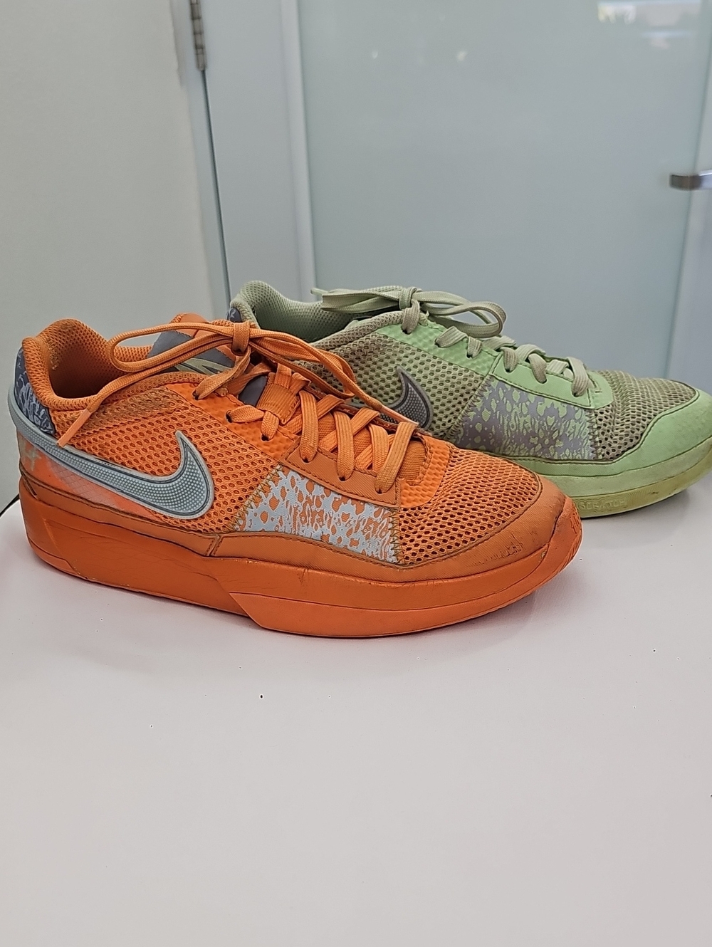 Nike Ja 1 Mismatched Low Top FQ4796-800 Orange Green Men's Shoes. Size  7 Y